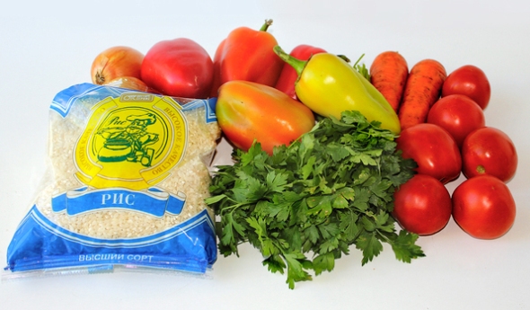 Перец, фаршированный овощами и рисом - ингредиенты