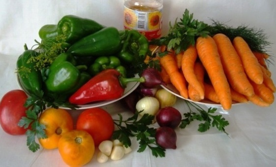 Болгарский перец, фаршированный морковью - ингредиенты