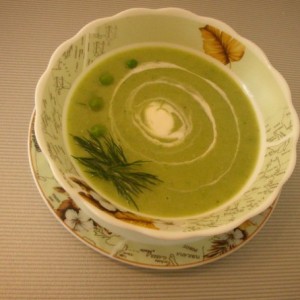 Суп из зеленого мороженного горошка