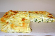 Пирог из лаваша с сыром. творогом, зеленью