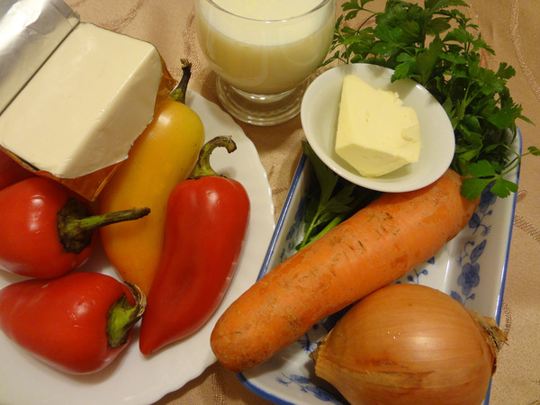 Ингредиенты для сырного супа