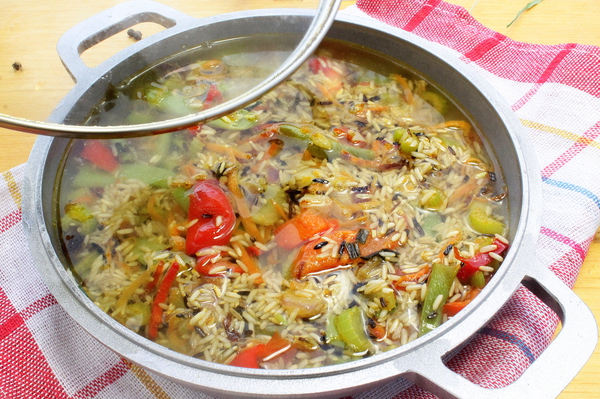 Рис с овощами на сковороде - шаг 5