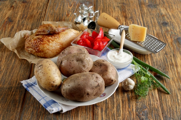  Печеный картофель в фольге - ингредиенты 