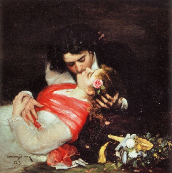  Поцелуй. Автопортрет с женой (1868). Шарль Огюст Эмиль Дюран (1837-1917 ), французский художник и преподаватель искусства.