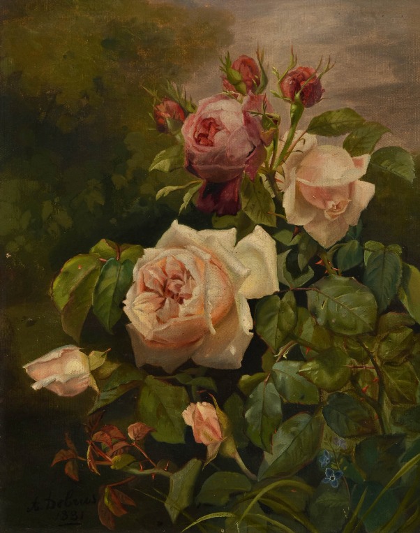 Розы, 1881. Холст, масло. 35 х 27 см. Александр Дебрюс (1843-1905), французский художник