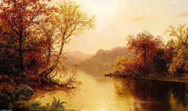 Горное озеро осенью, 1861. Луи Реми Миньо