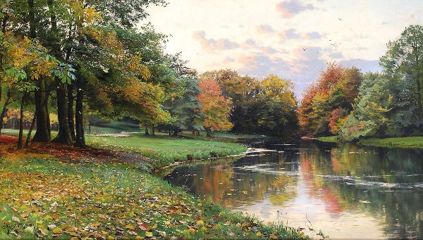 Осенний пейзаж, 1889. Петер Мёрк Мёнстед (1859-1941), датский живописец